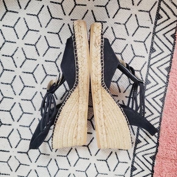 TONI PONS ORIGINAL Sitges Espadrille Sandal in Black Fabric, sz 9 / 40 - Picture 12 of 16